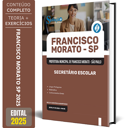 Apostila Prefeitura de Francisco Morato SP 2025 - Secretário Escolar