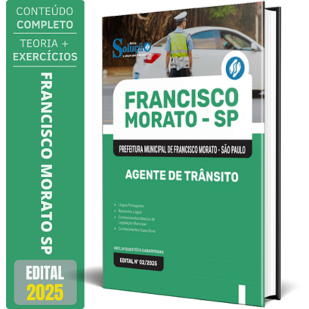 Apostila Prefeitura de Francisco Morato SP 2025 - Agente de Trânsito
