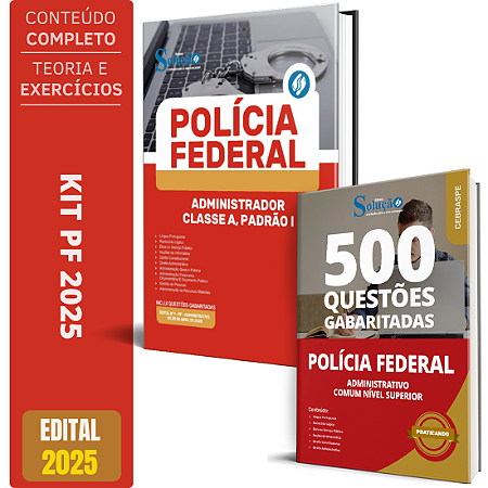 Kit Apostila Polícia Federal 2025 - Administrador + Testes