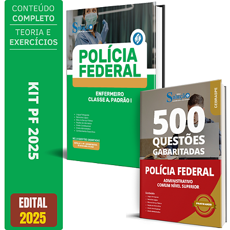 Kit Apostila Polícia Federal 2025 - Enfermeiro + Testes