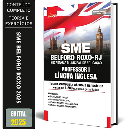 Apostila Sme Belford Roxo Rj 2025 - Professor I - Língua Inglesa