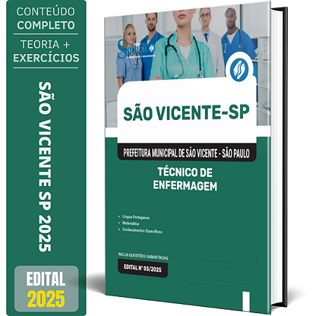 Apostila Prefeitura de São Vicente SP 2025 - Técnico de Enfermagem