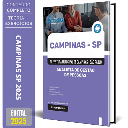 Apostila Prefeitura de Campinas SP 2025 - Analista de Gestão de Pessoas