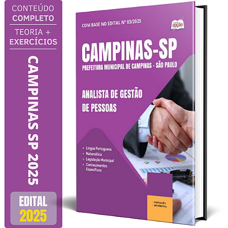 Apostila Prefeitura de Campinas SP 2025 - Analista de Gestão de Pessoas