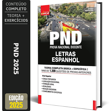 Apostila Concurso PND 2025 - Professor de Espanhol - Prova Nacional Docente