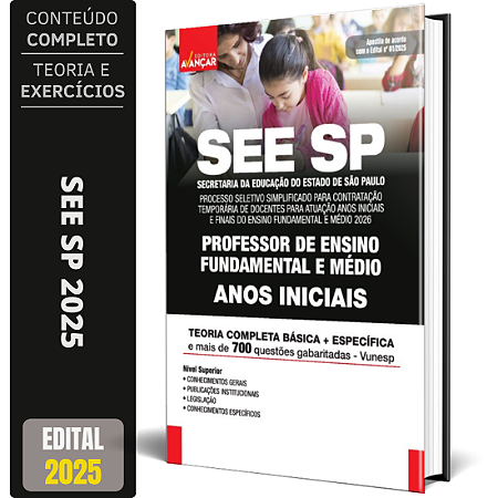 Apostila SEE SP 2025 - Professor Anos Iniciais - Temporário