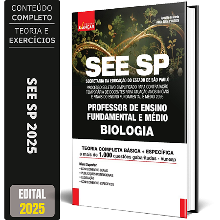 Apostila SEE SP 2025 - Professor de Biologia - Temporário