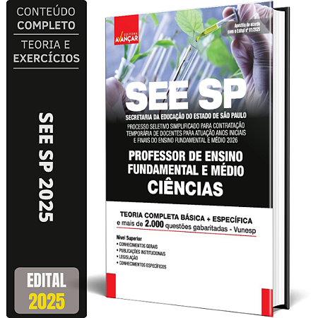 Apostila SEE SP 2025 - Professor de Ciências - Temporário