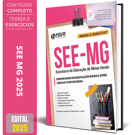 Apostila SEE MG 2025 - Professor de Educação Básica (PEB) - Língua Portuguesa