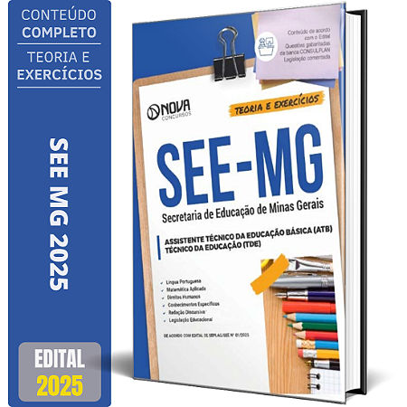 Apostila SEE MG 2025 - Assistente Técnico da Educação Básica - (ATB) / Técnico da Educação (TDE)