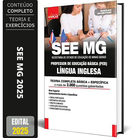 Apostila Concurso SEE MG 2025 - Professor De Língua Inglesa - Inglês