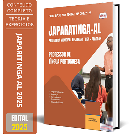Apostila Prefeitura de Japaratinga AL 2025 - Professor de Língua Portuguesa