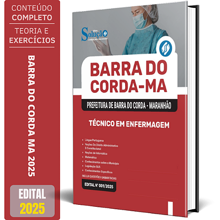 Apostila Prefeitura de Barra do Corda MA 2025 - Técnico em Enfermagem