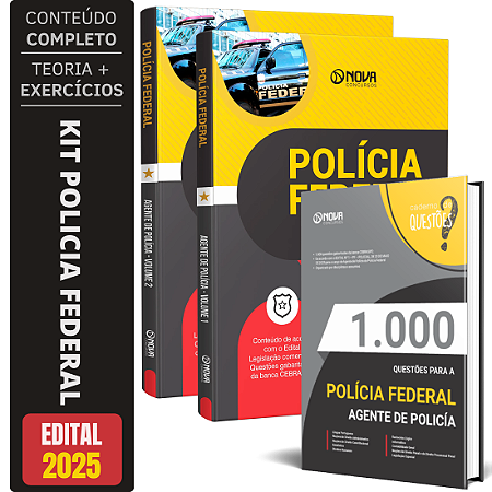 Kit Apostila Concurso PF 2025 - Agente de Polícia Federal