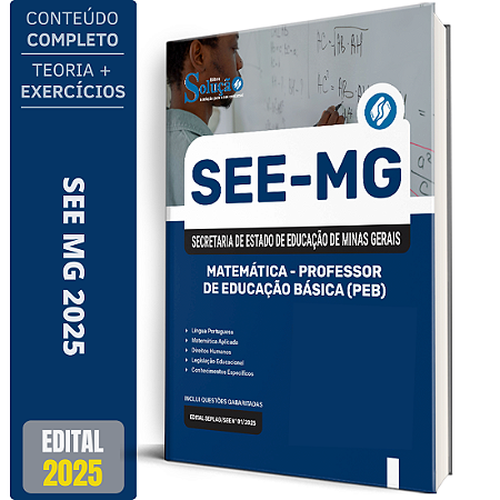Apostila SEE MG 2025 - Matemática - Professor de Educação Básica (PEB)