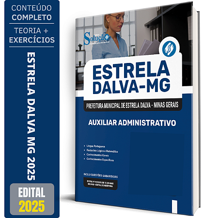 Apostila Prefeitura de Estrela Dalva MG 2025 - Auxiliar Administrativo