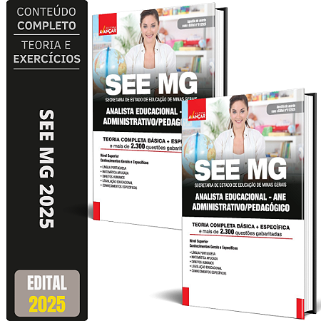 Apostila Concurso SEE MG 2025 - Analista - Administrativo / Pedagógico - ANE