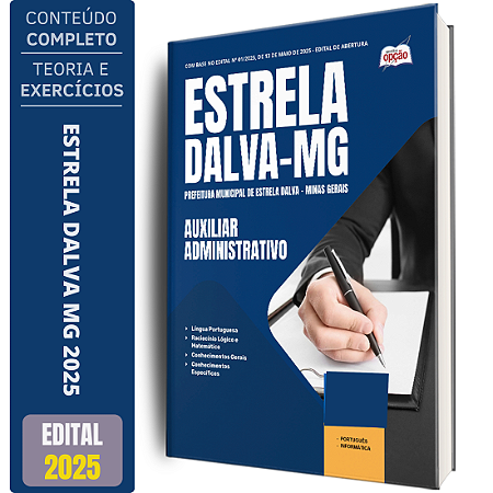 Apostila Prefeitura de Estrela Dalva MG 2025 - Auxiliar Administrativo