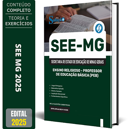 Apostila SEE-MG 2025 - Ensino Religioso - Professor De Educação Básica (PEB)