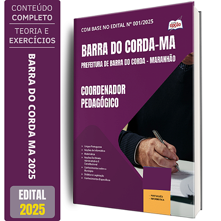 Apostila Prefeitura de Barra do Corda MA 2025 - Coordenador Pedagógico