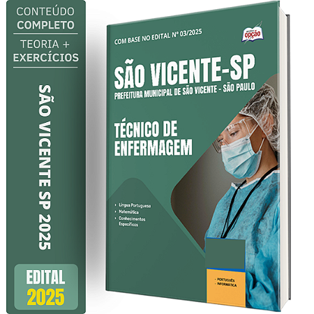 Apostila Prefeitura de São Vicente SP 2025 - Técnico de Enfermagem