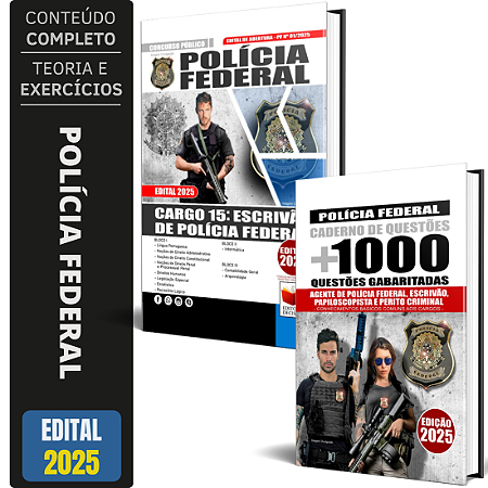 Kit Apostila Polícia Federal 2025 - Escrivão De Polícia Federal + Testes