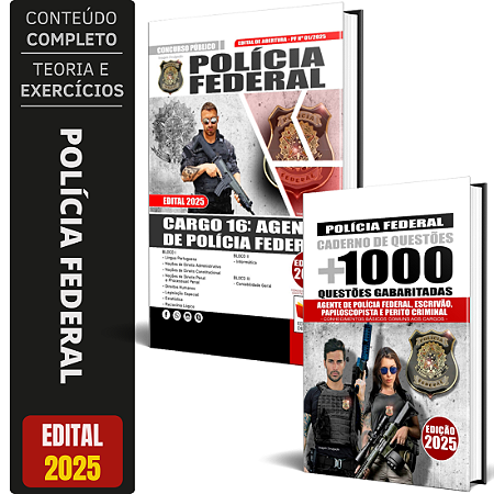 Kit Apostila Polícia Federal 2025 - Agente De Polícia Federal + Testes