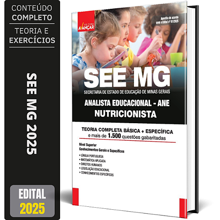 Apostila Concurso SEE MG 2025 - Analista Educacional - Nutricionista