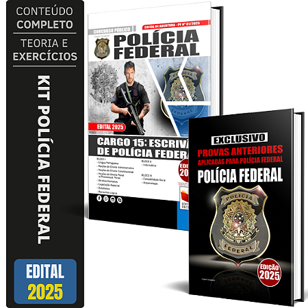 Kit Apostila Polícia Federal 2025 - Escrivão + Caderno De Provas