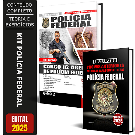 Kit Apostila Polícia Federal 2025 - Agente + Caderno De Provas