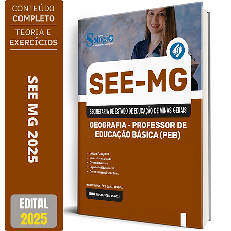 Apostila SEE MG 2025 - Geografia - Professor De Educação Básica (PEB)