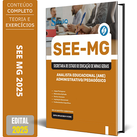 Apostila SEE MG 2025 - Analista Educacional (ANE) - Administrativo/Pedagógico