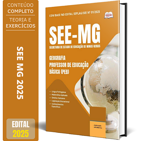 Apostila SEE MG 2025 - Geografia - Professor de Educação Básica (PEB)