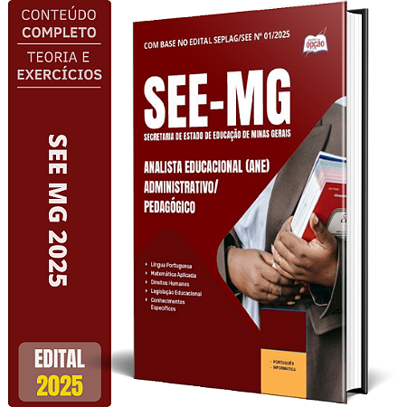 Apostila SEE MG 2025 - Analista Educacional (ANE) - Administrativo/Pedagógico