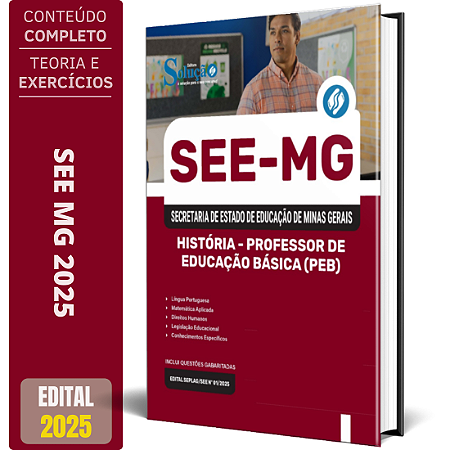 Apostila SEE-MG 2025 - História - Professor De Educação Básica (PEB)