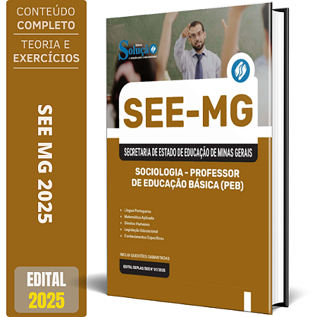 Apostila SEE-MG 2025 - Sociologia - Professor de Educação Básica (PEB)