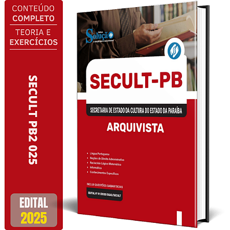 Apostila Concurso SECULT PB 2025 - Arquivista