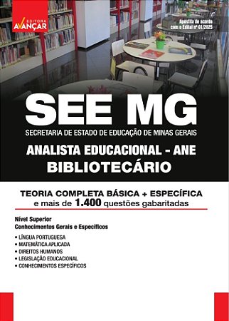 Apostila See Mg 2025 - Analista Educacional (ane) - Bibliotecário