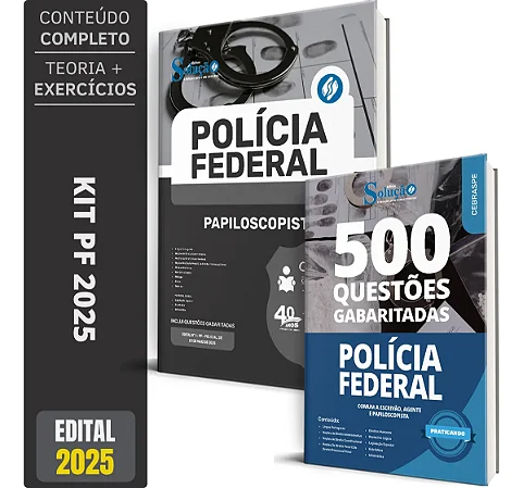 Kit Apostila Polícia Federal (PF) 2025 - Papiloscopista + Testes