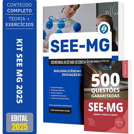 Kit Apostila SEE MG 2025 - Professor de Ciências + Questões