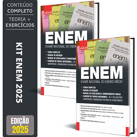 Apostila ENEM 2025 - TEORIA + REDAÇÃO + ATUALIDADES + PROVAS