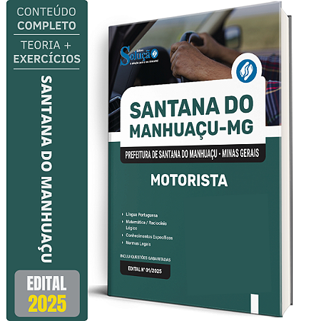 Apostila Prefeitura de Santana do Manhuaçu MG 2025 - Motorista