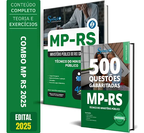 Kit Apostila MP RS 2025 - Técnico Do Ministério Público + Livro De 500 Questões