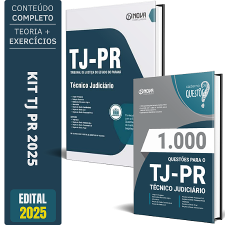 Kit Apostila TJ PR 2025 - Técnico Judiciário + Caderno de Testes