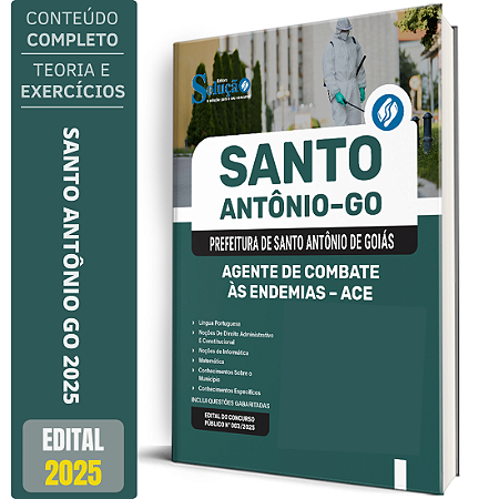 Apostila Prefeitura de Santo Antônio de Goiás GO 2025 - Agente de Combate às Endemias – ACE