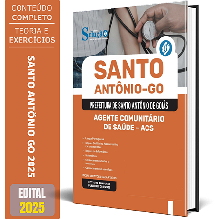 Apostila Prefeitura de Santo Antônio de Goiás GO 2025 - Agente Comunitário de Saúde – ACS