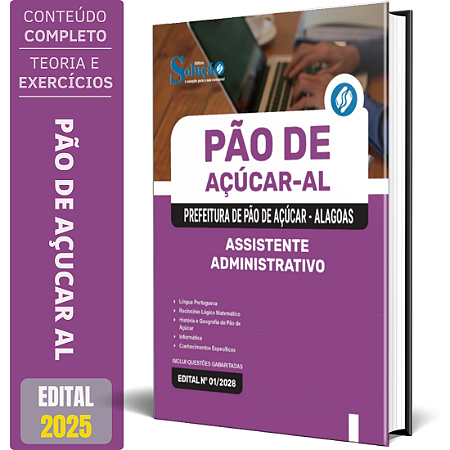 Apostila Prefeitura de Pão de Açúcar-AL 2025 - Assistente Administrativo