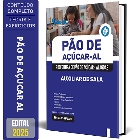 Apostila Prefeitura de Pão de Açúcar AL 2025 - Auxiliar de Sala