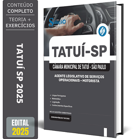 Apostila Câmara de Tatuí SP 2025 - Agente Legislativo de Serviços Operacionais - Motorista