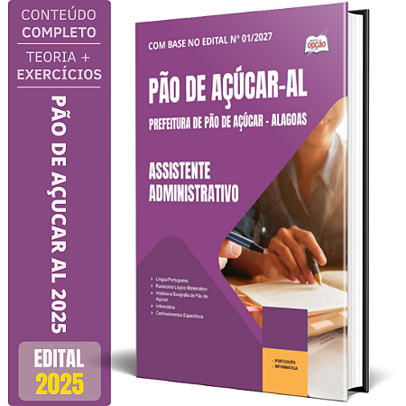 Apostila Prefeitura de Pão de Açúcar AL 2025 - Assistente Administrativo